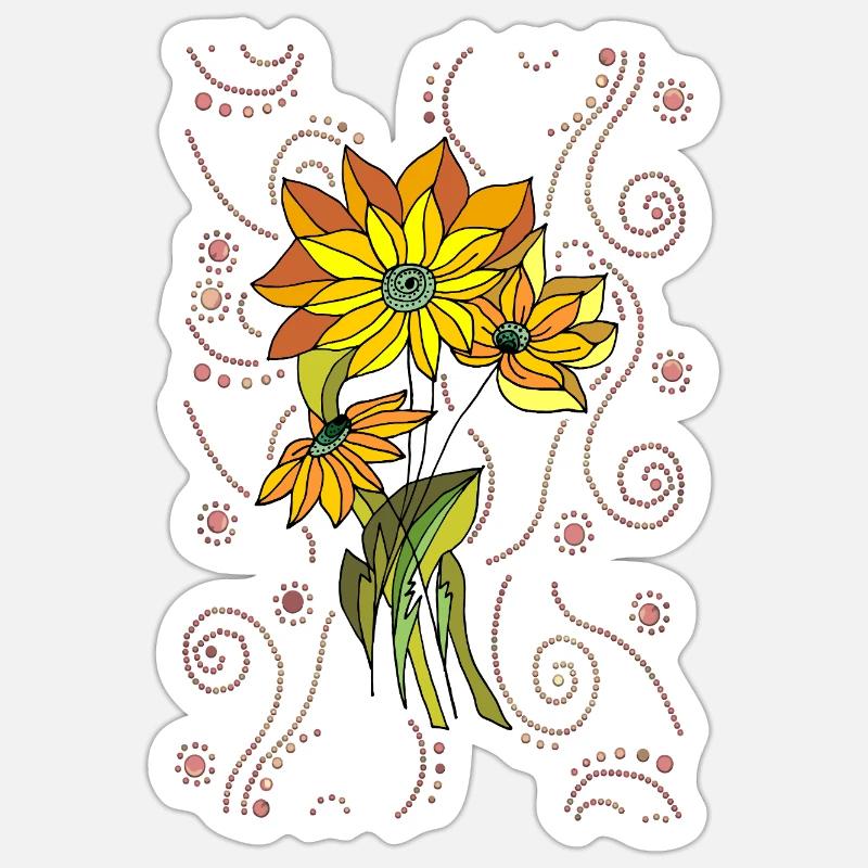 Fleur - Sticker taille S (10 x 10 cm) - blanc mat