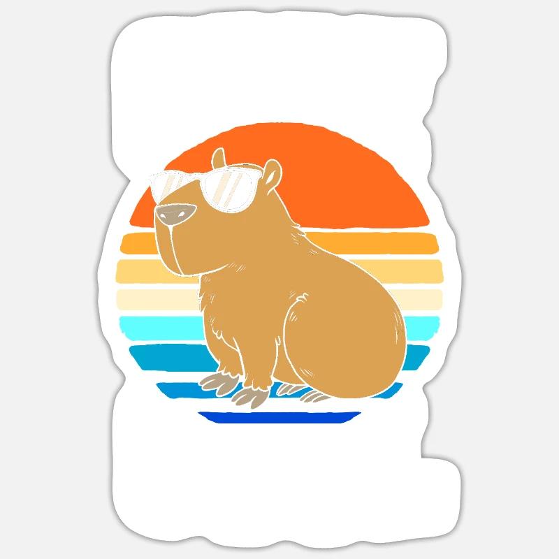 Capibara Capybara - Sticker Größe S (10 x 10 cm) - Mattweiß