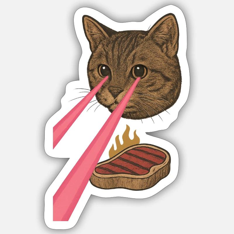Laser Katze Sticker Größe S (10 x 10 cm)
