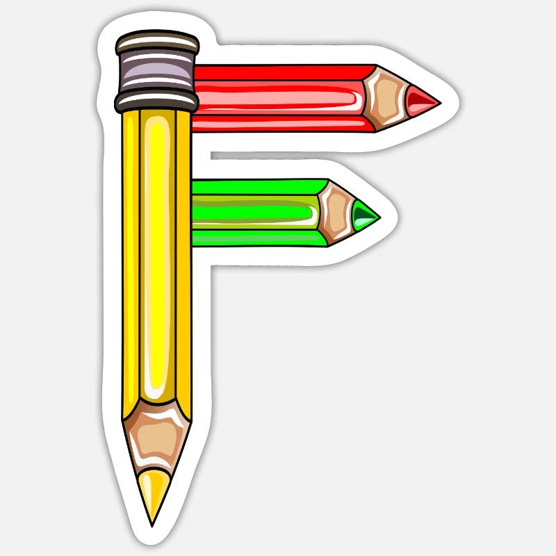 LETTRE INITIALE DU NOM F - Sticker taille S (10 x 10 cm) - blanc mat