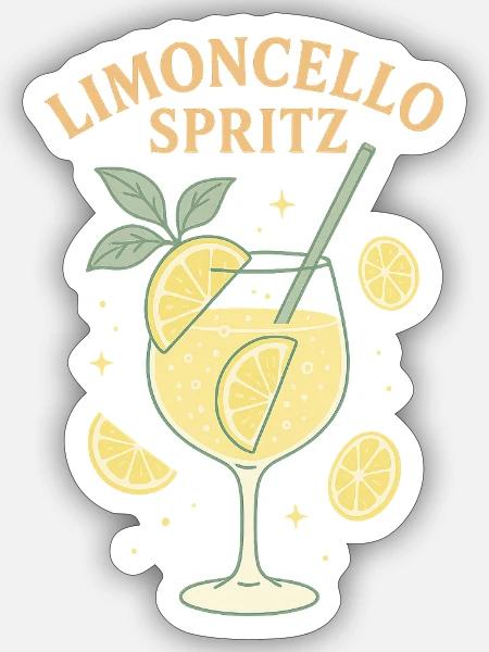 Limoncello Spritz - Sticker Größe S (10 x 10 cm) - Mattweiß
