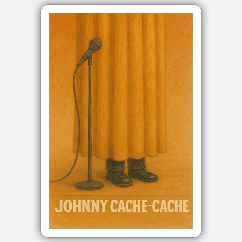 Johnny Cache-Cache Sticker taille S (10 x 10 cm)