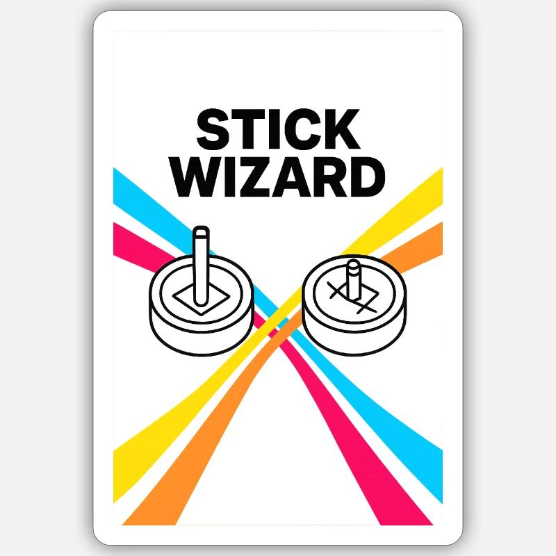 Stick Wizard Conception de jeu rétro Sticker taille S (10 x 10 cm)