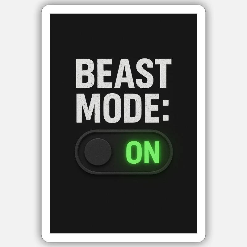 Beast Mod einschalten Schalter Design Sticker Größe S (10 x 10 cm)