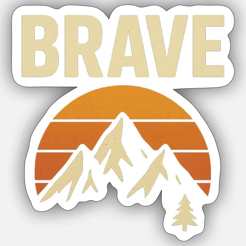 courageux - Sticker taille S (10 x 10 cm) - blanc mat