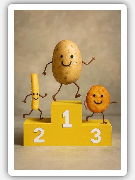 Normale Kartoffeln auf die 1 - Sticker Größe S (10 x 10 cm) - Mattweiß