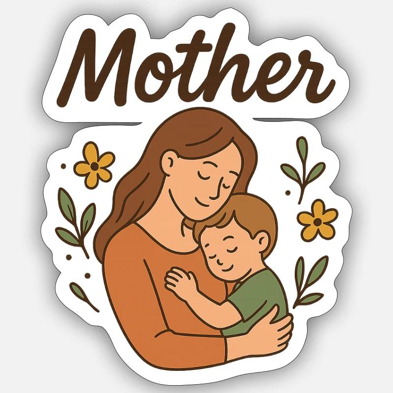 Mère - Sticker taille S (10 x 10 cm) - blanc mat