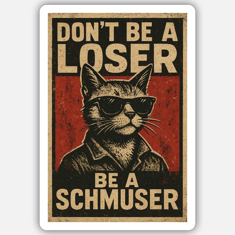Don't be a loser be a schmuser - Sticker Größe S (10 x 10 cm) - Mattweiß