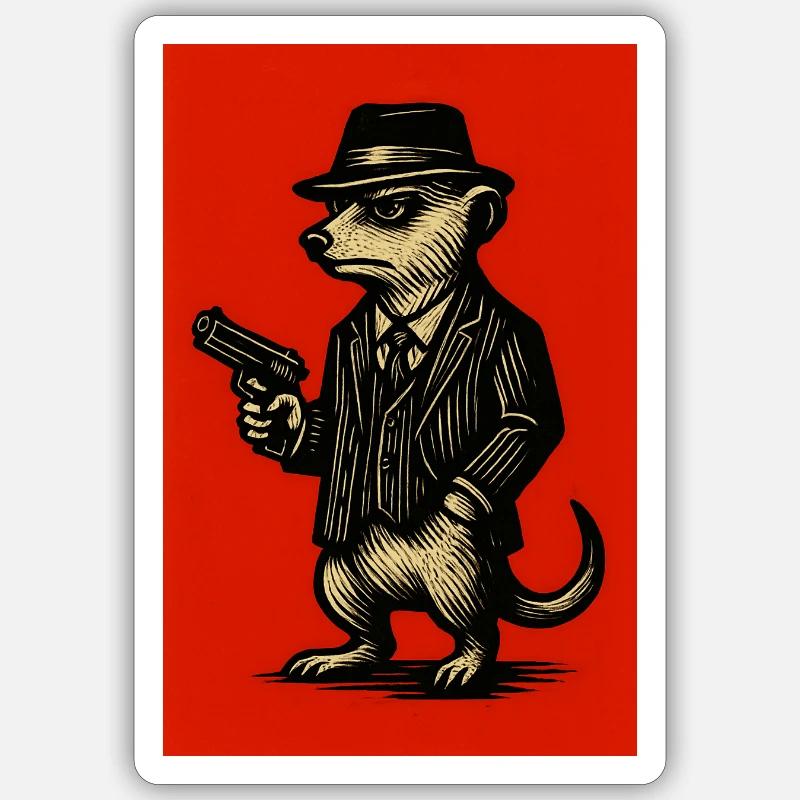 erdmännchen comichelden 4 Sticker Größe S (10 x 10 cm)