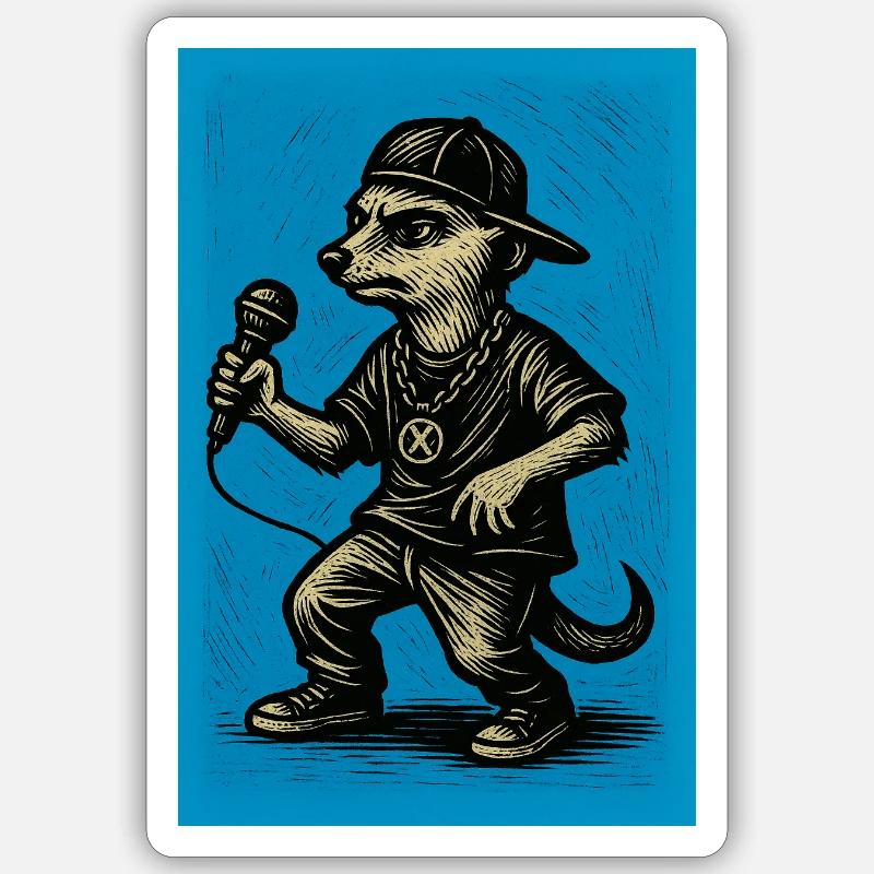 erdmännchen - comic-helden 3 - Sticker Größe S (10 x 10 cm) - Mattweiß