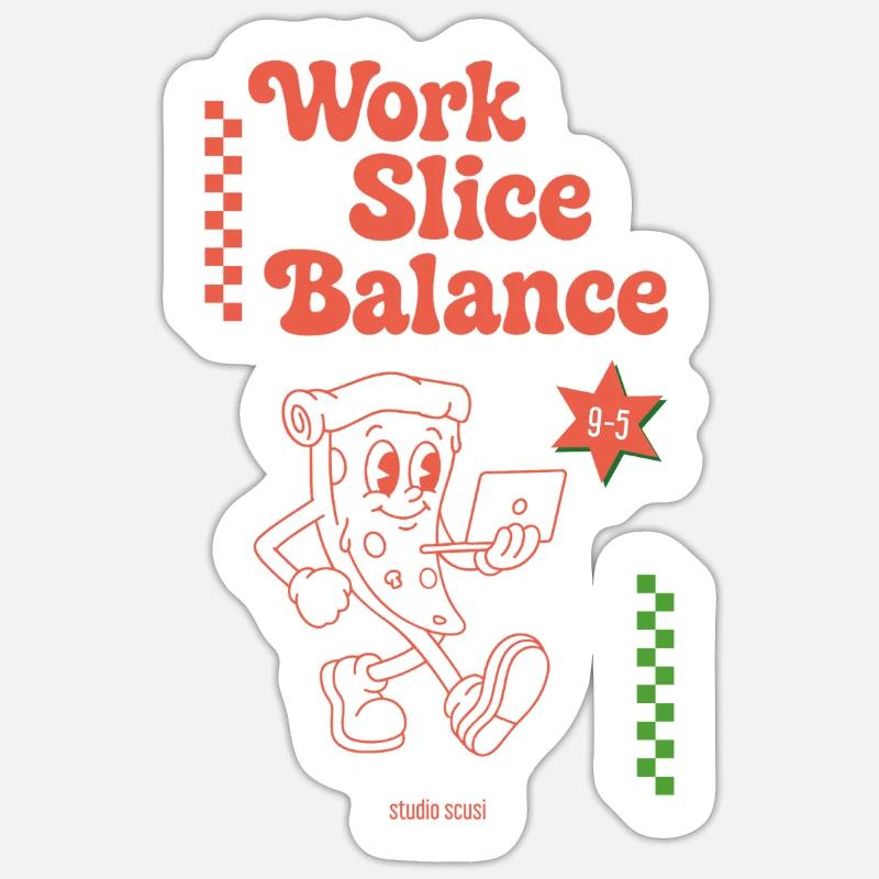 Work Slice Balance by studio scusi Sticker size S (10 x 10 cm)