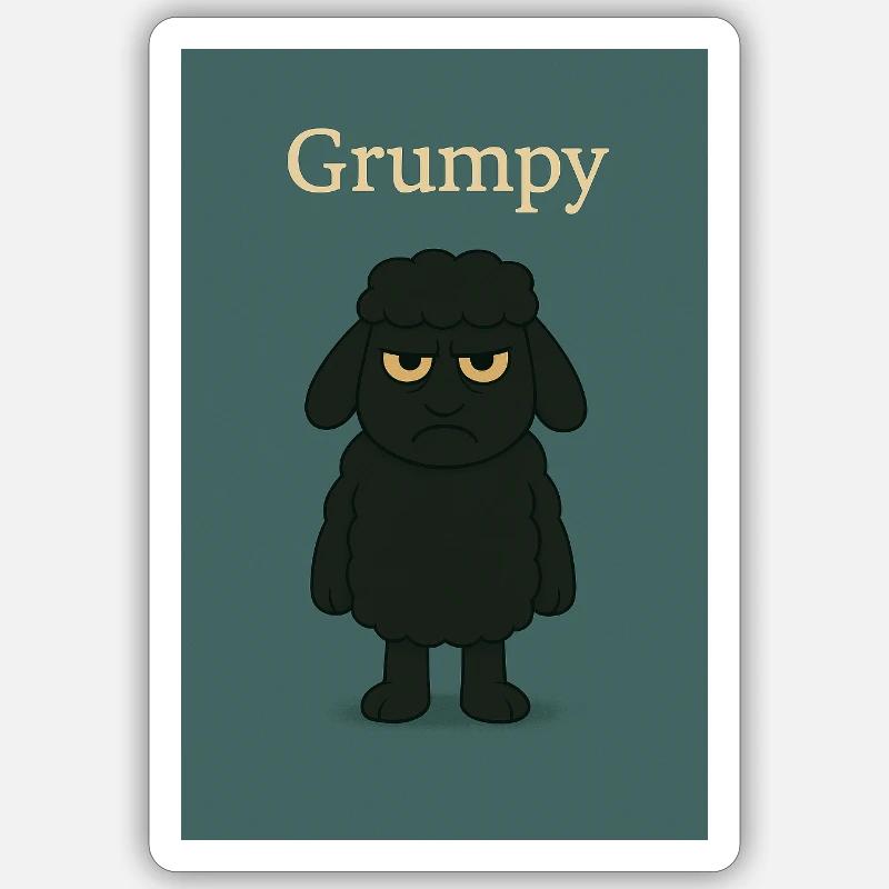 Grumpy - Sticker size S (10 x 10 cm) - white matte