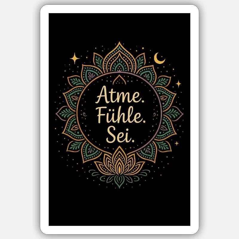 Mandala de fleurs avec devise spirituelle Sticker taille S (10 x 10 cm)