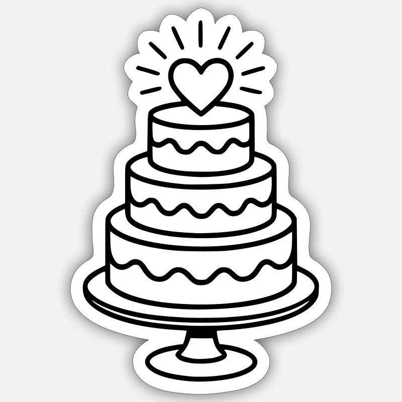 Mariage - Pièce montée Sticker taille S (10 x 10 cm)