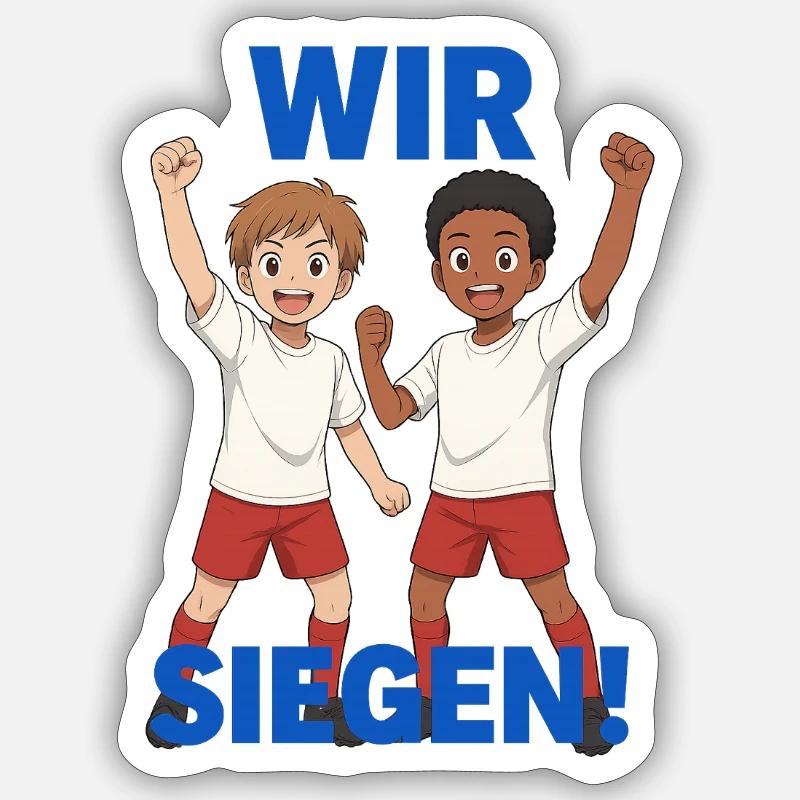 Gemeinschaftsgeist Kinder Design - Sticker Größe S (10 x 10 cm) - Mattweiß