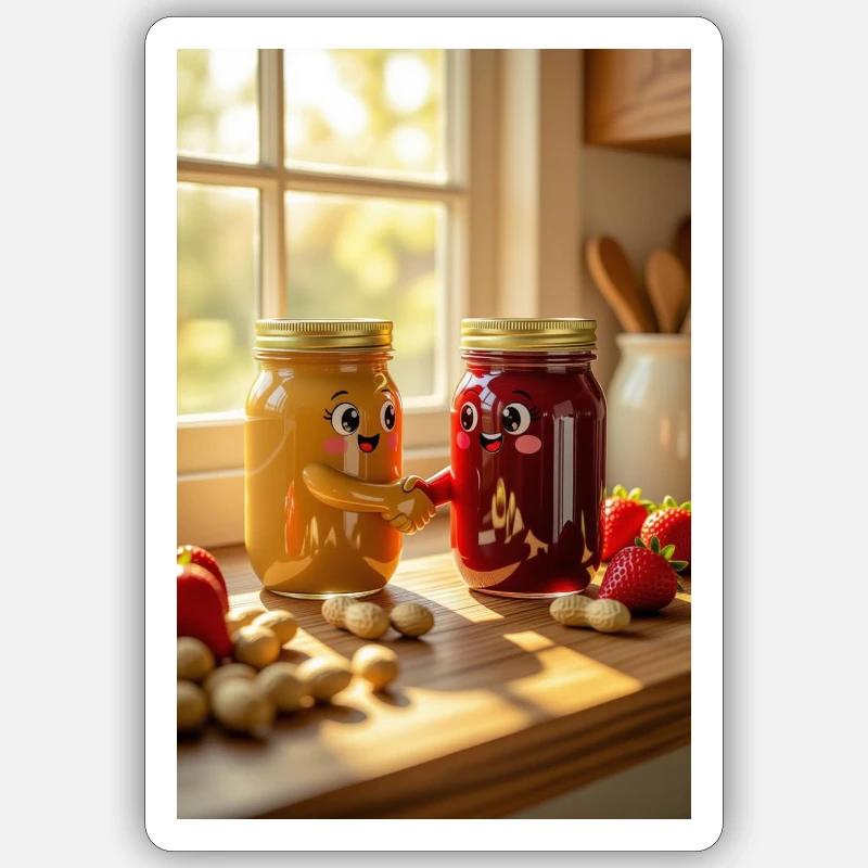 Fun and Warm Jam Jars - Sticker size S (10 x 10 cm) - white matte