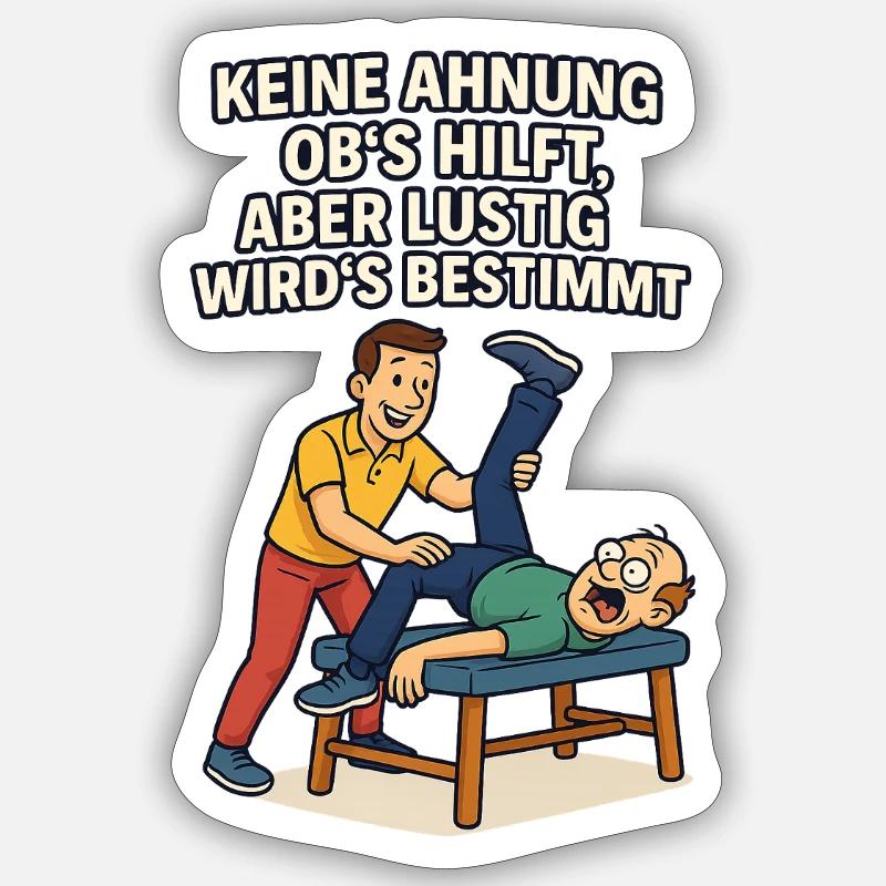 Dicton de physio : Aucune idée si ça aide drôle - Sticker taille S (10 x 10 cm) - blanc mat