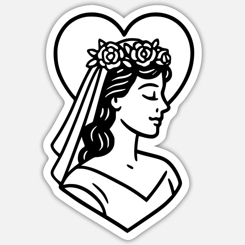 Die Braut - Sticker Größe S (10 x 10 cm) - Mattweiß