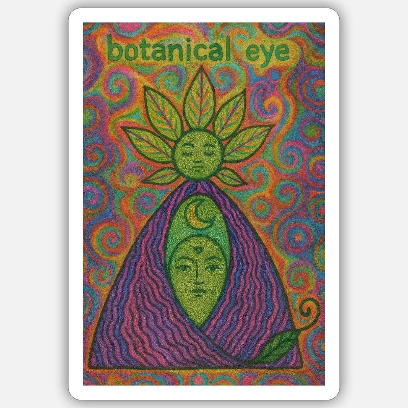 Psychedelic Botanical Mindscape - Sticker size S (10 x 10 cm) - white matte