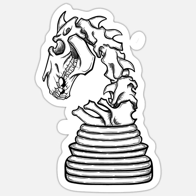Skeleton jumper - Sticker size S (10 x 10 cm) - white matte