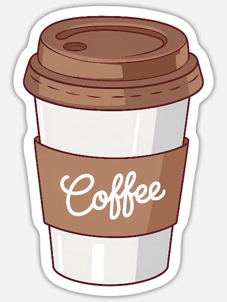 Einfache Kaffeetasse für Koffeinliebhaber - Sticker Größe S (10 x 10 cm) - Mattweiß