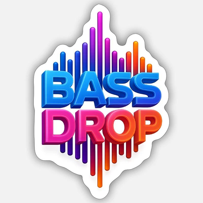 Vivid bass visualization - Sticker size S (10 x 10 cm) - white matte