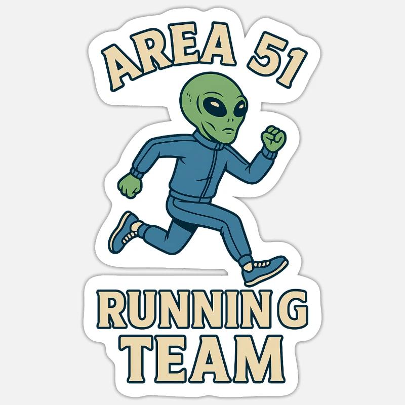 Conception de l'équipe de course extraterrestre de la zone 51 Sticker taille S (10 x 10 cm)
