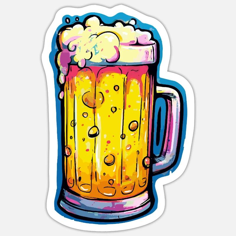 Bier Comic Bierglas Sticker Größe S (10 x 10 cm)