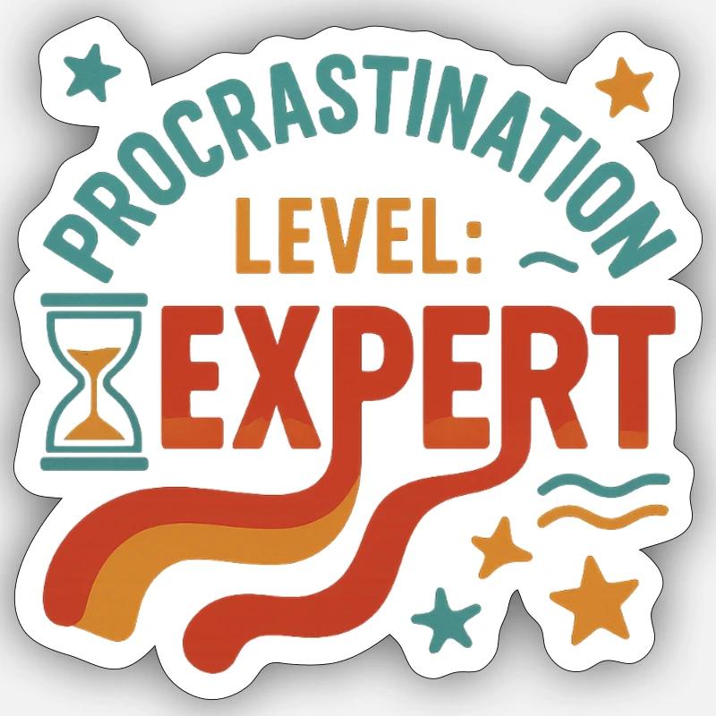Procrastination Level Expert Motivation Graph - Sticker size S (10 x 10 cm) - white matte