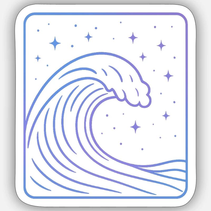 Cosmic Wave - Sticker size S (10 x 10 cm) - white matte