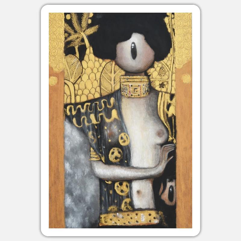 Klimt-bot2 - Sticker taille S (10 x 10 cm) - blanc mat