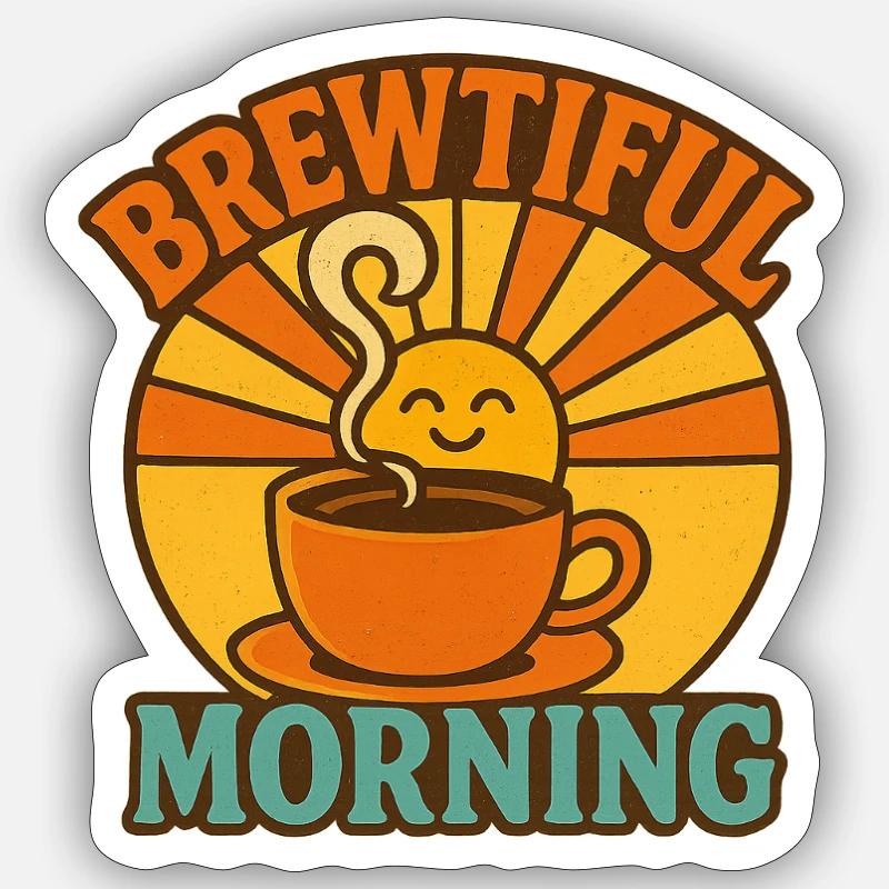 Mattinata Brewtiful - Sticker formato S (10 x 10 cm) - bianco opaco