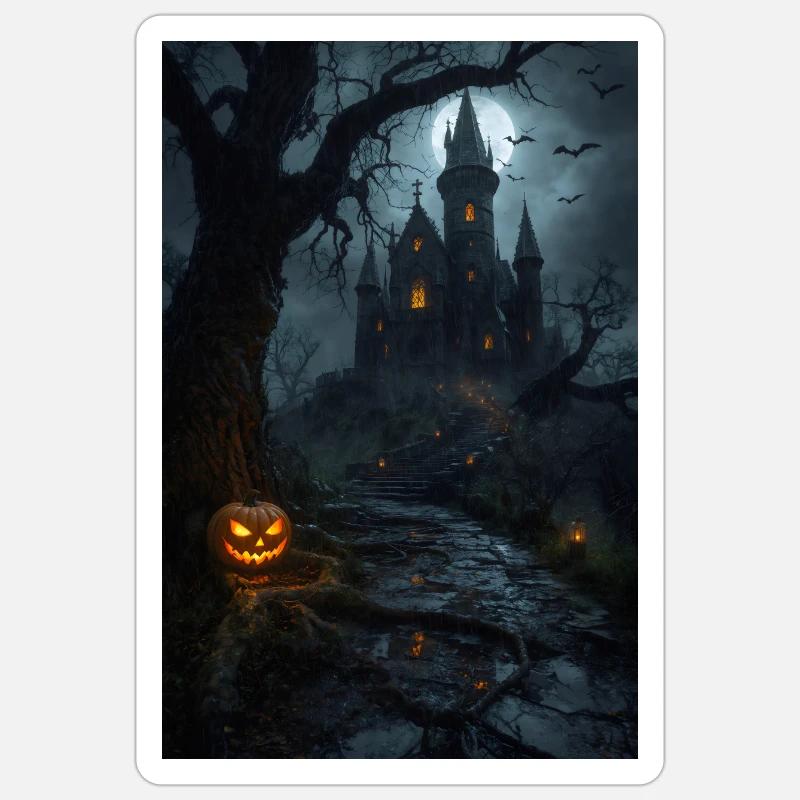 Gothic Halloween Horror - Sticker size S (10 x 10 cm) - white matte