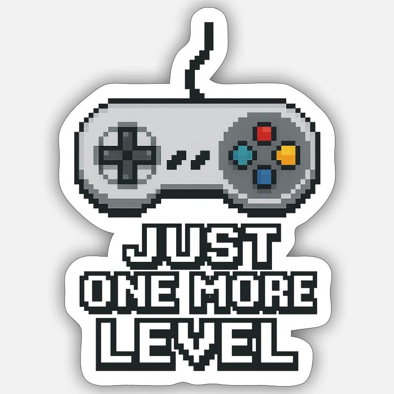 Pixel Neon Game Controller Design - Sticker Größe S (10 x 10 cm) - Mattweiß