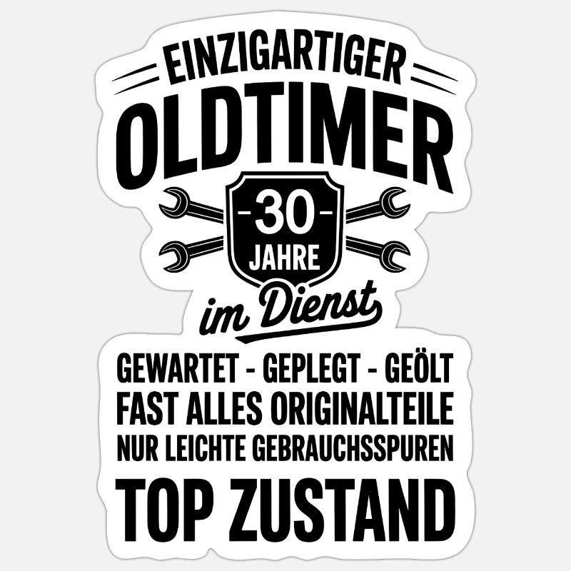 30 ans de service - Sticker taille S (10 x 10 cm) - blanc mat