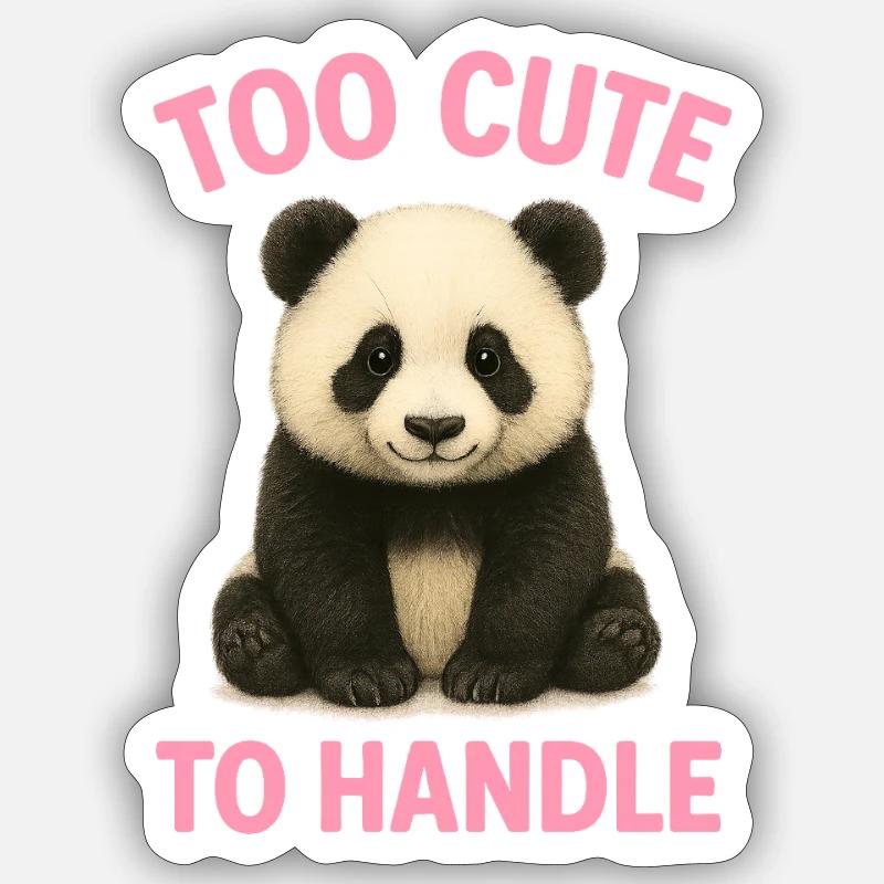 Panda mignon avec dicton - Sticker taille S (10 x 10 cm) - blanc mat