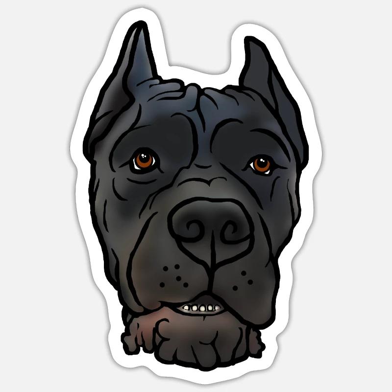 Cane Corso docks head in comic style Sticker size S (10 x 10 cm)