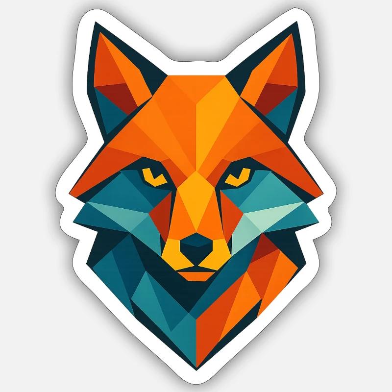 Fox | Fox Head Print / Print / Design - Sticker size S (10 x 10 cm) - white matte