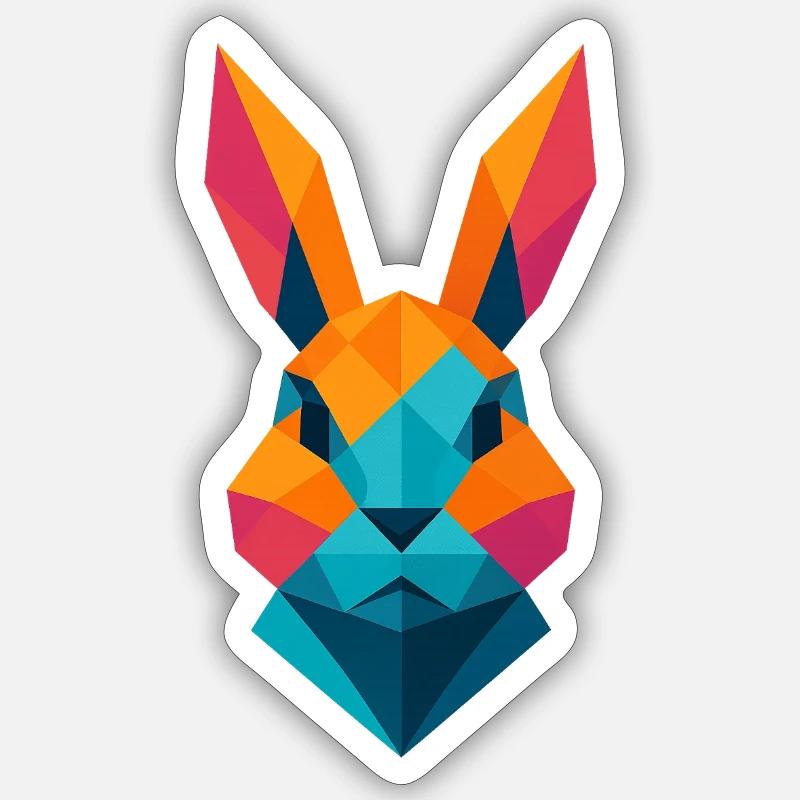 Lapin | Tête de lapin Impression / Impression / Design Sticker taille S (10 x 10 cm)