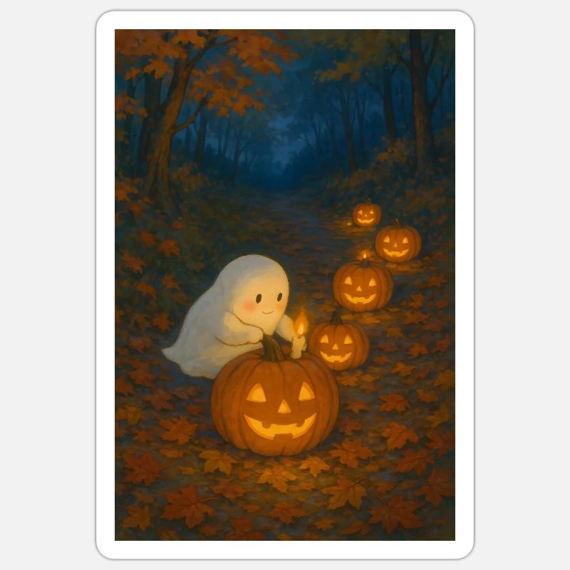 Halloween Ghost Cute - Sticker size S (10 x 10 cm) - white matte