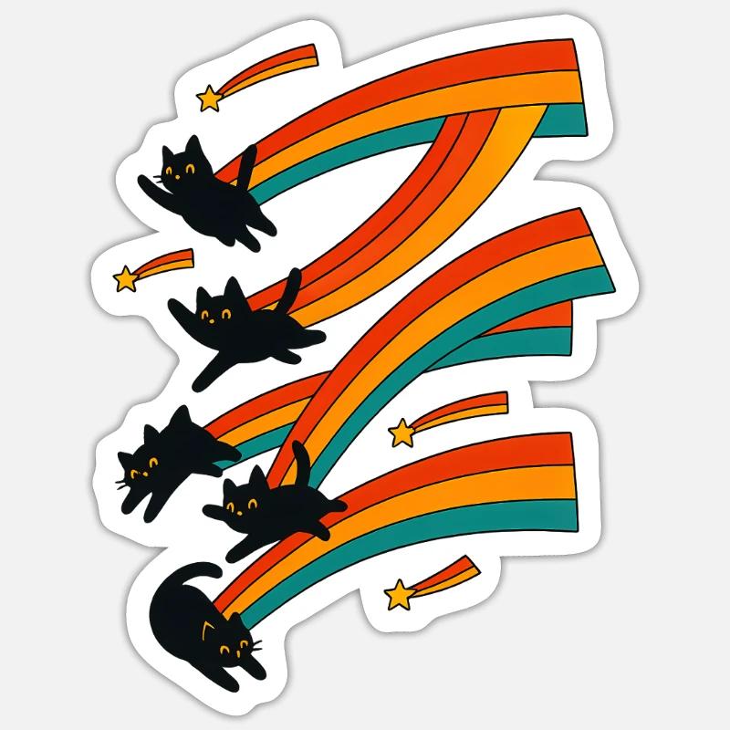 Rainbow Cat - Sticker size S (10 x 10 cm) - white matte