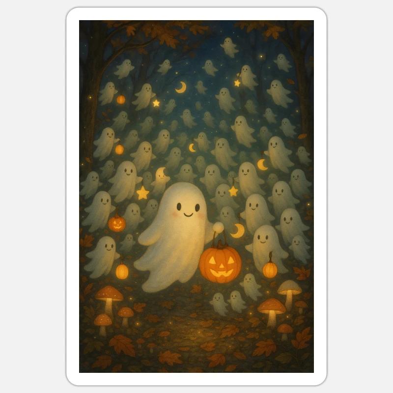 Moonlit Ghost Parade Sticker size S (10 x 10 cm)