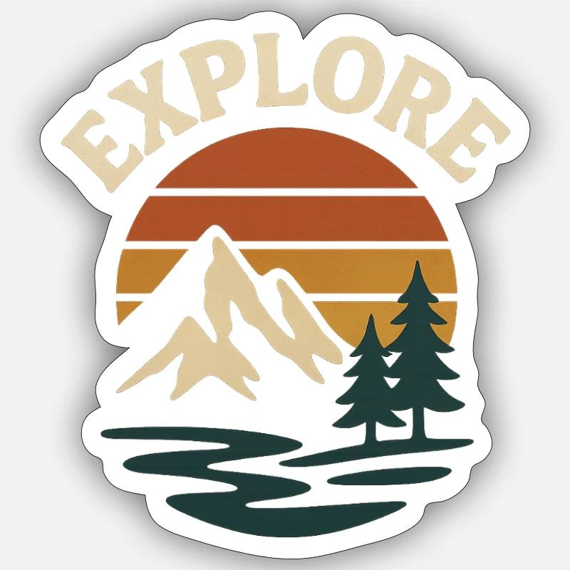 Explore Sunset - Sticker size S (10 x 10 cm) - white matte