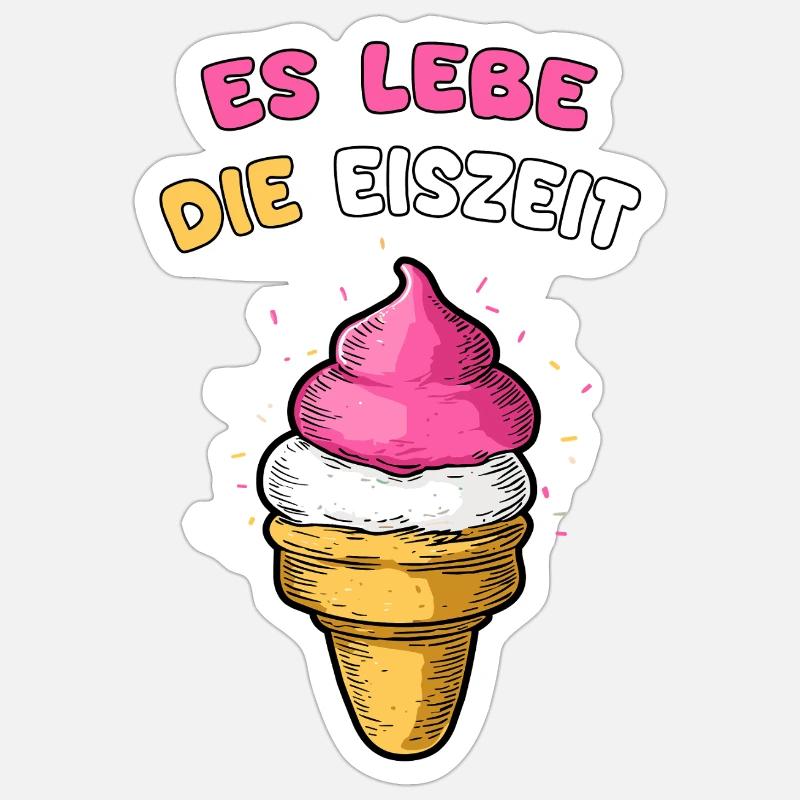 Es lebe die Eiszeit mit Eiscreme Sticker Größe S (10 x 10 cm)