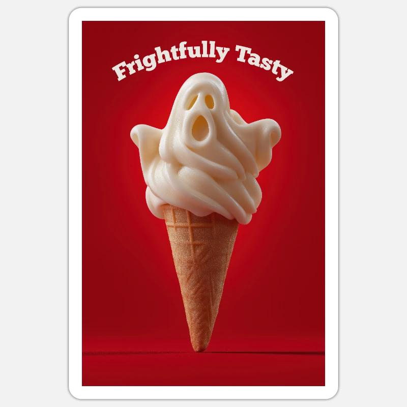 Frightfully Tasty Ghost Cone Sticker size S (10 x 10 cm)