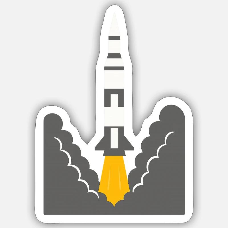 Rocket launch - Sticker size S (10 x 10 cm) - white matte