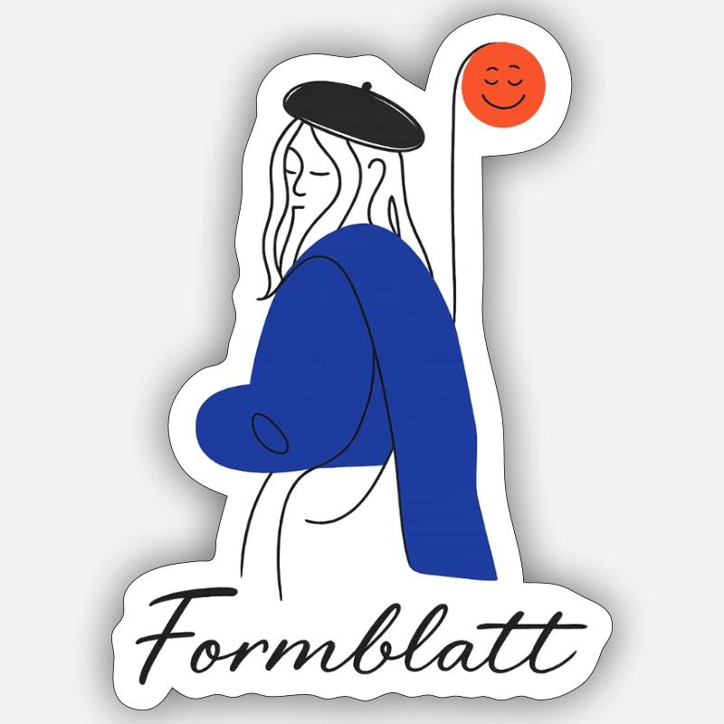 Form Silhouette Blue - Sticker size S (10 x 10 cm) - white matte