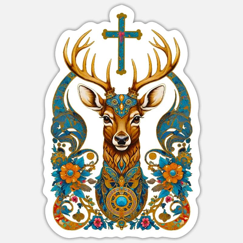 Deer - Sticker size S (10 x 10 cm) - white matte
