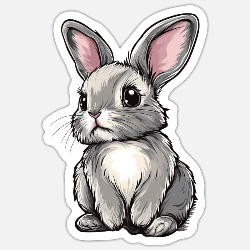 Hare - Sticker size S (10 x 10 cm) - white matte