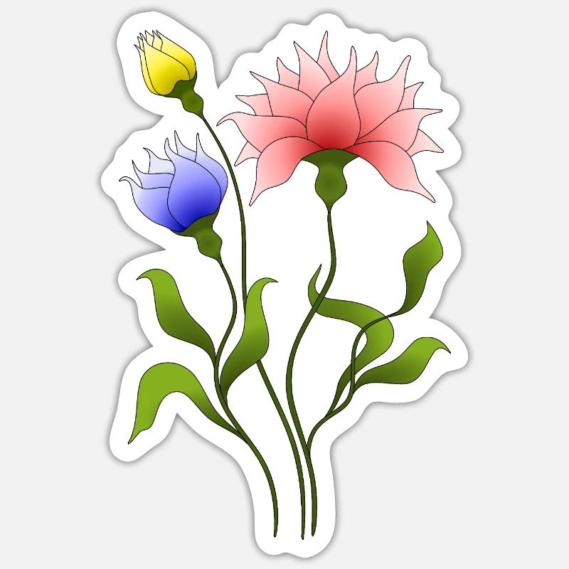 Fleur Sticker taille S (10 x 10 cm)